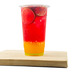 Rainbow mocktail in a cup
