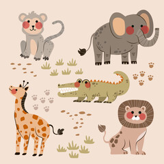 Obraz na płótnie Canvas cute Animal Vector bundle editable