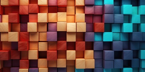 Colorful cubes stacked together, suitable for various design purposes