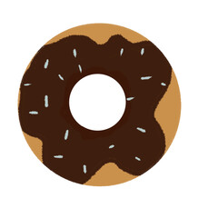 chocolate donut isolated on white
