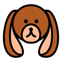Dog Colored Outline Icon Design Vector