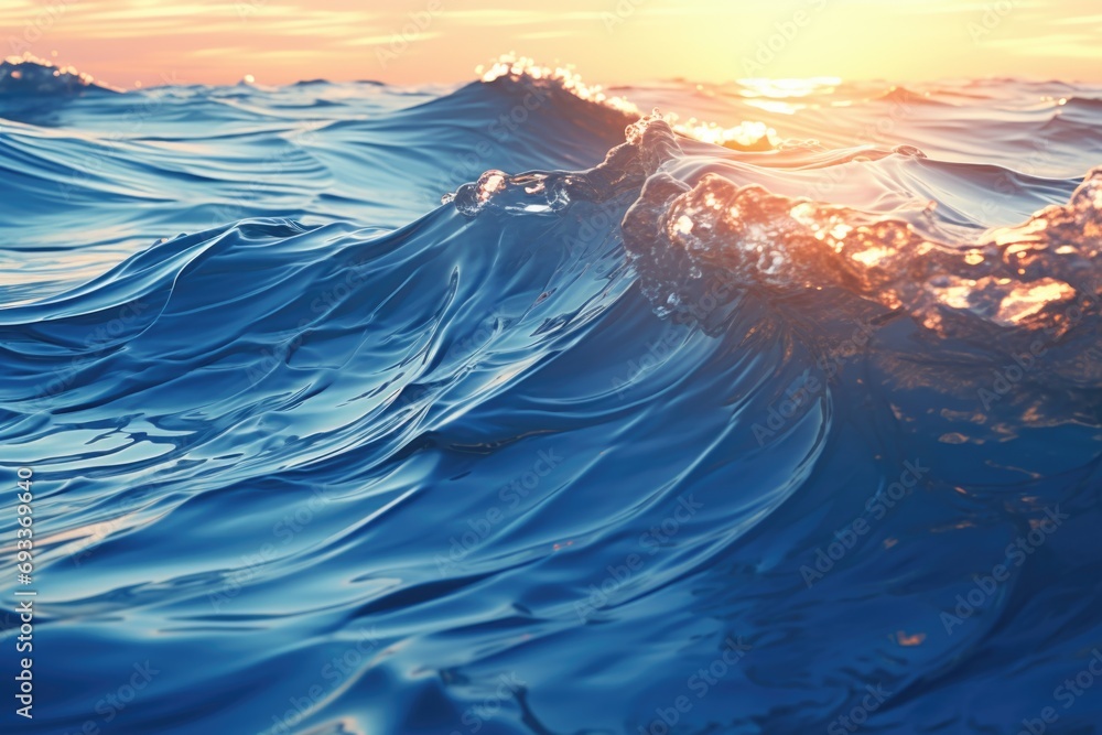 Poster a close up view of a powerful ocean wave. this image captures the beauty and strength of the ocean. 