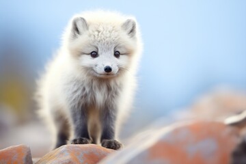 arctic fox with summer fur transition