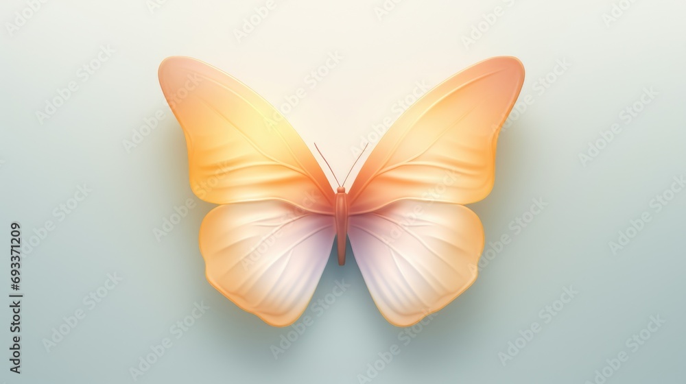 Poster a butterfly perched on a wall. suitable for various uses