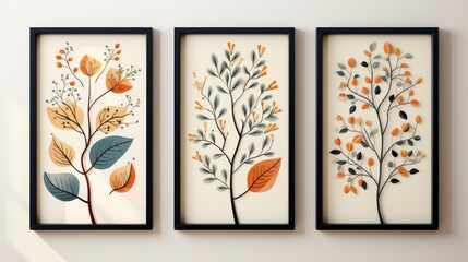 Botanical Wall Art Set Foliage, Wallpaper Pictures, Background Hd