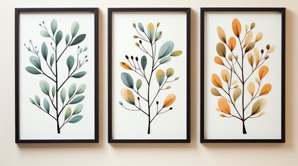 Botanical Wall Art Set Water, Wallpaper Pictures, Background Hd
