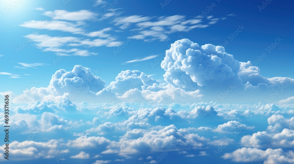 Wall mural cloudy blue sky abstract background, wallpaper pictures, background hd