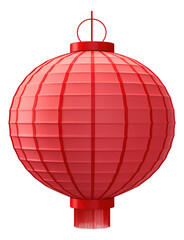 Fototapeta premium 3D illustration of red Chinese traditional lantern isolated.