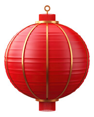 Obraz premium 3D illustration of red Chinese traditional lantern isolated.