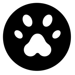 Cat Paw Glyph Icon Design Vector