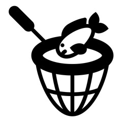 Fishing Net Glyph Icon Design Vector