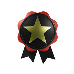 Gold medal on black , 3d rendering