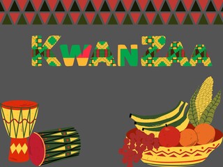 Happy Kwanzaa.Happy Kwanzaa vector flat illustration