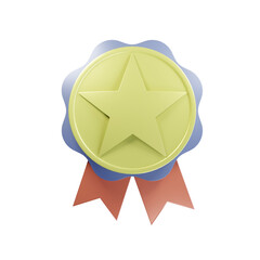gold star award , 3d rendering