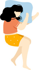 set of sleeping woman poses with pillows dream