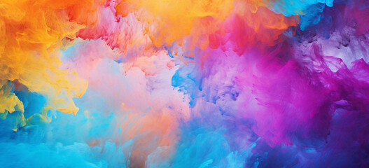 Obraz na płótnie Canvas close-up of a bright colorful smudged holi color
