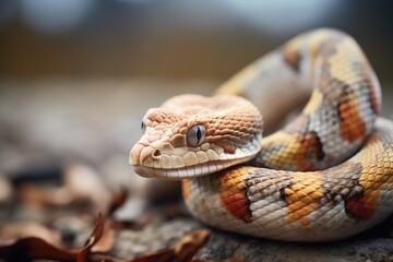 Obraz premium tight shot of rattlesnake scales and rattler