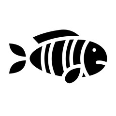 Clown Fish Solid Icon Design Vector