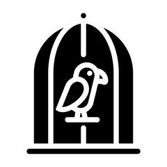 Bird Cage Solid Icon Design Vector