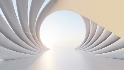 Abstract architecture background arched interior 3d render