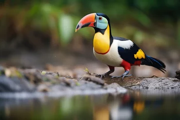 Rolgordijnen toucan on ground searching for insects © stickerside