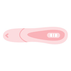 Pregnancy test with positive result, two lines. Feminine pregnant stick. Flat vector illustration.