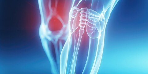 A close up view of a person with a knee injury. This image can be used to depict pain, injury, medical conditions, or physical therapy