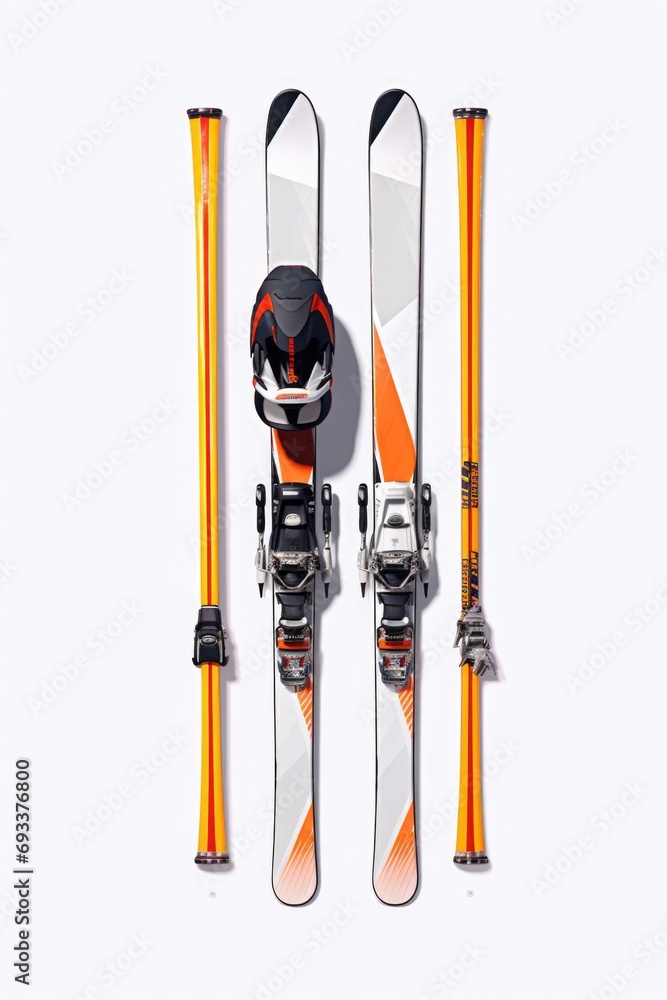 Sticker A pair of skis and a pair of ski poles. Suitable for winter sports and skiing enthusiasts