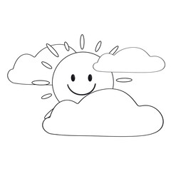 line cloud and sun