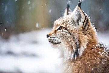 lynx with snow on its whiskers