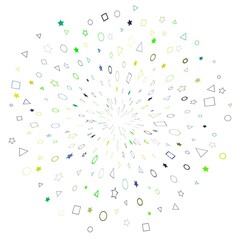 pattern with confetti on white background