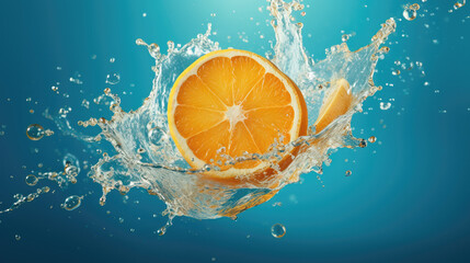 Orange splash Generative AI - obrazy, fototapety, plakaty