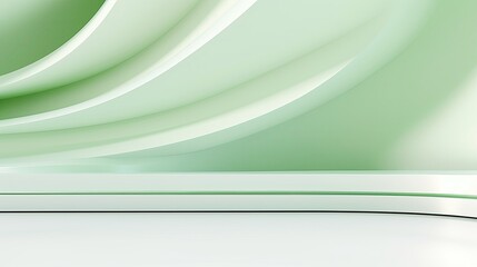 Beautiful airy minimalistic white and light green architectural background banner