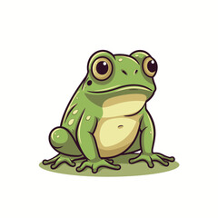 Colorful cartoon frog on a white background. Vector illustration for your design