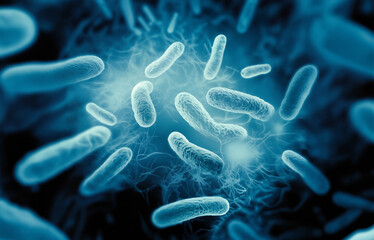 バクテリアをイメージした画像。細菌、ウィルス、サイエンスフィクション、SF