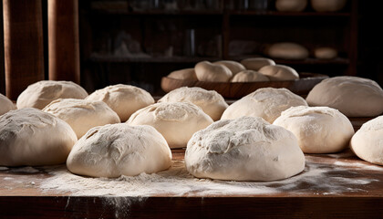 Process of making and preparing dough, rustic, organic, artisan, natural and homemade