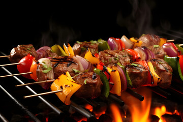 shish kebab on the grill - Ai generated