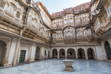 Fototapeta na wymiar views of mehrangarg fort indoor, india