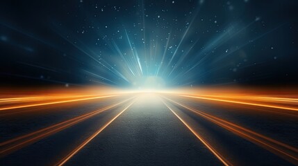 Road and effect light background for advertising with copy space - obrazy, fototapety, plakaty