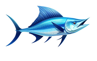 Swordfish isolated on transparent background.