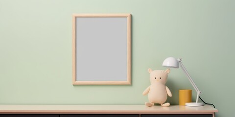 White mockup Frame in baby room 