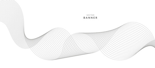 Abstract wave element for design. Digital frequency track equalizer. Stylized line art background. Vector illustration.