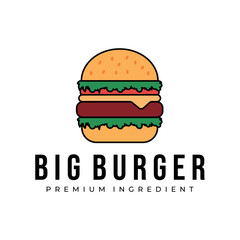 big burger logo vintage vector illustrator design