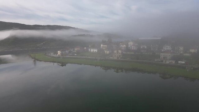 Misty morning in Nagore, Arce Valley. Navarre
