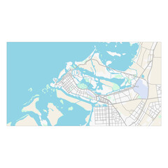 Layered editable vector illustration outline Map of Abu Dhabi,United Arab Emirates