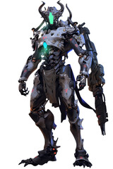 cyber punk robot, PNG image, isolated object