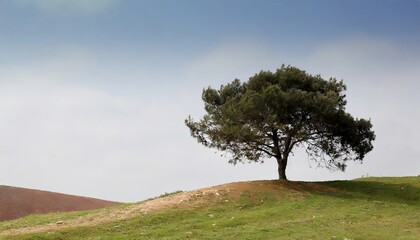 Fototapeta na wymiar Lonely old tree on top of the hill