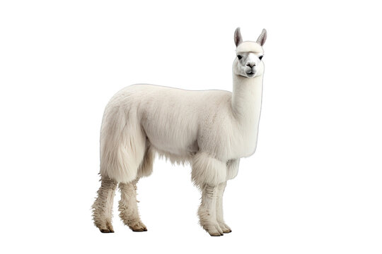 white ilama isolated on white