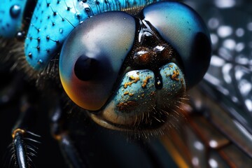 High detail shot of a dragonfly's compound eye