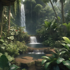 waterfall in the jungle